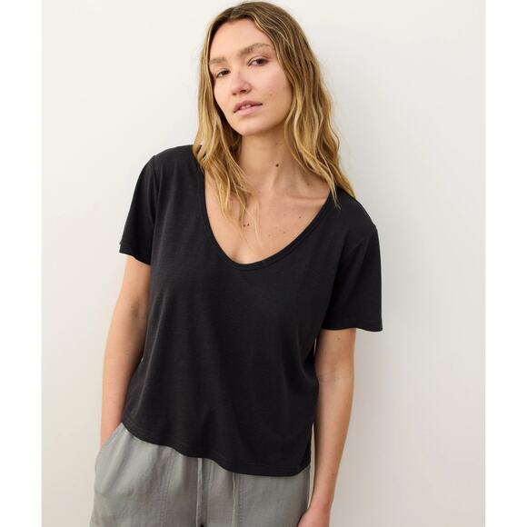 Marine Layer Tops - $58 Marine Layer Hemp Cotton Tee - Black - Medium